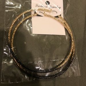 Black and gold earrings